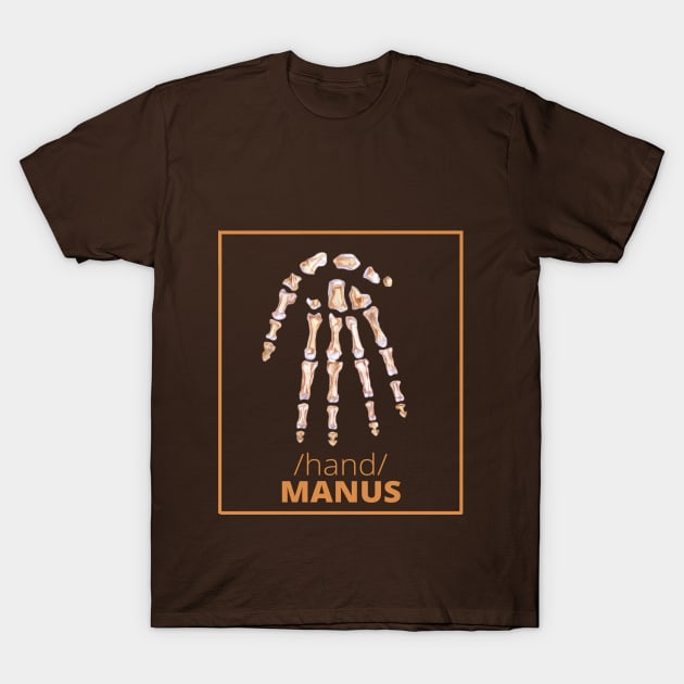 MANUS /hand/ ANATOMY SET T-Shirt by Medical clothing